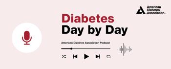 Diabetes Day by Day podcast with icon of microphone and play button icons below