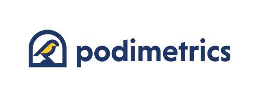Podimetrics logo in blue with bird